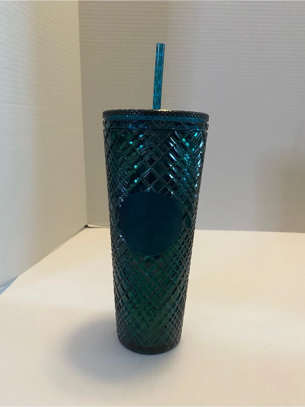 Starbucks Holiday Emerald Green Jeweled Plastic Tumbler Cold Cup 24oz New